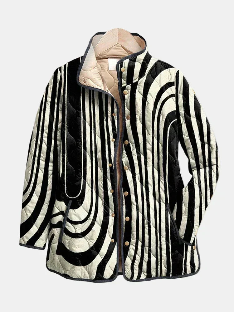 Soraya – Steppjacke mit abstraktem Geometriemuster – Ansicht 1