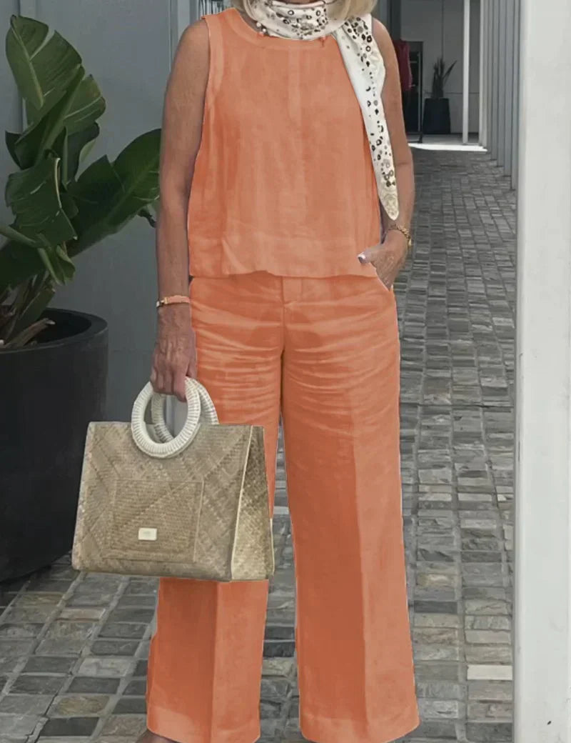 Ana-Roxana | Ärmelloser Baumwoll-Jumpsuit