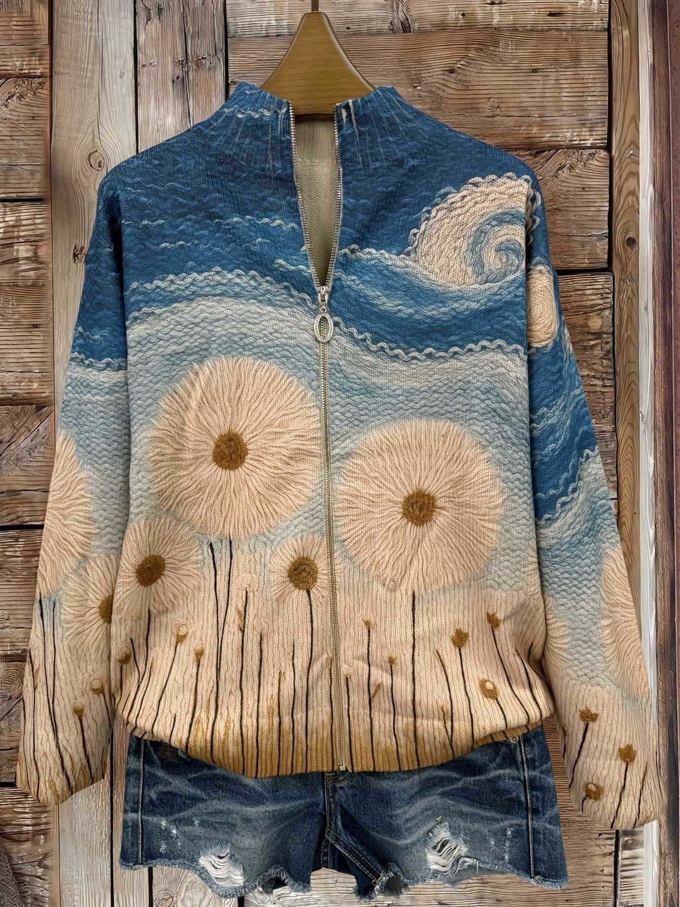 Yolanda | Damen quilted Cardigan mit Reißverschluss – Bild 2