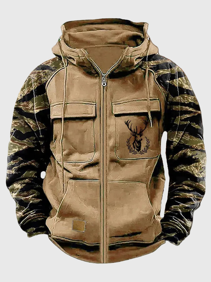 Neil | Men's hooded jacket with pockets and drawstring Grün