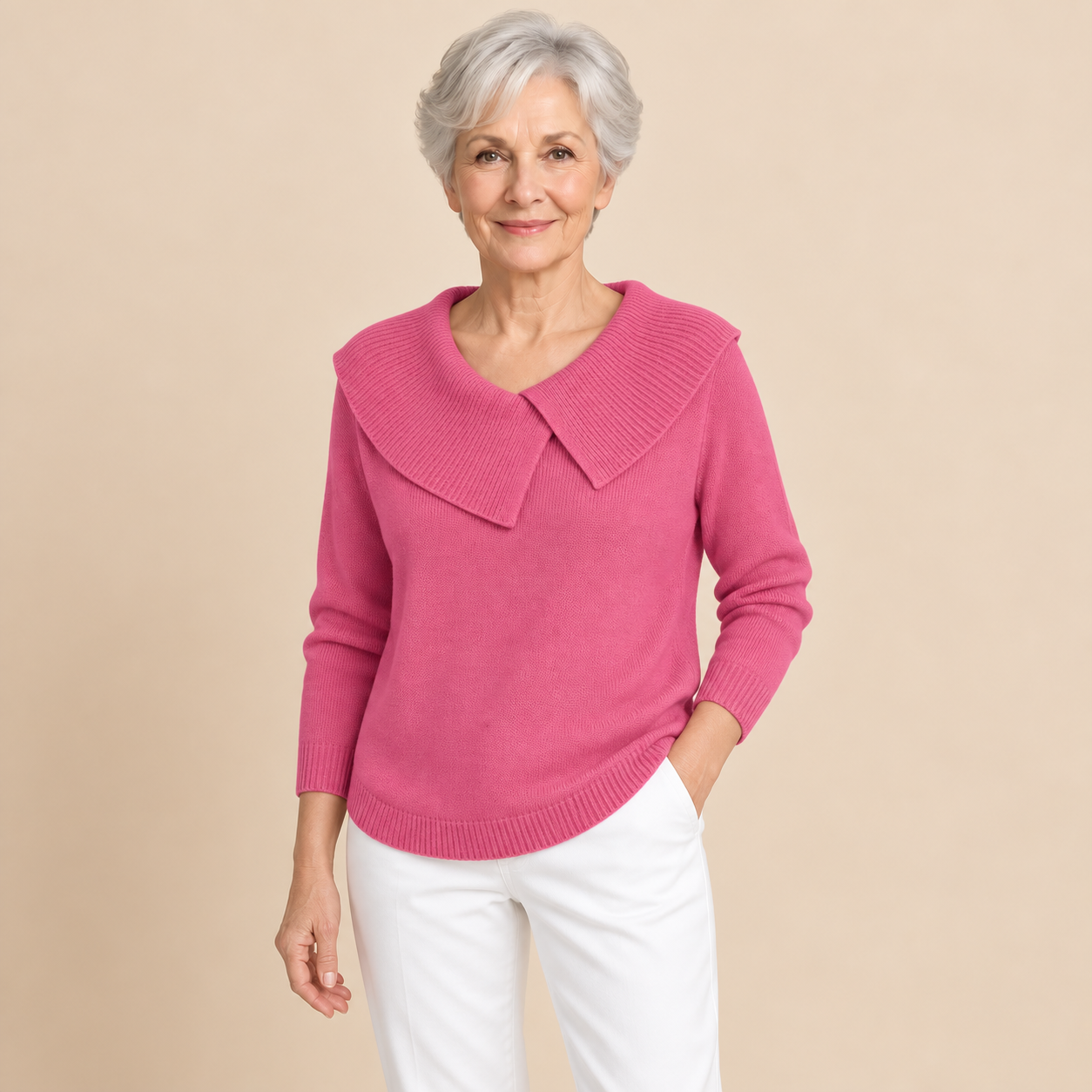 Adela Pullover – Rosa – Modelpose