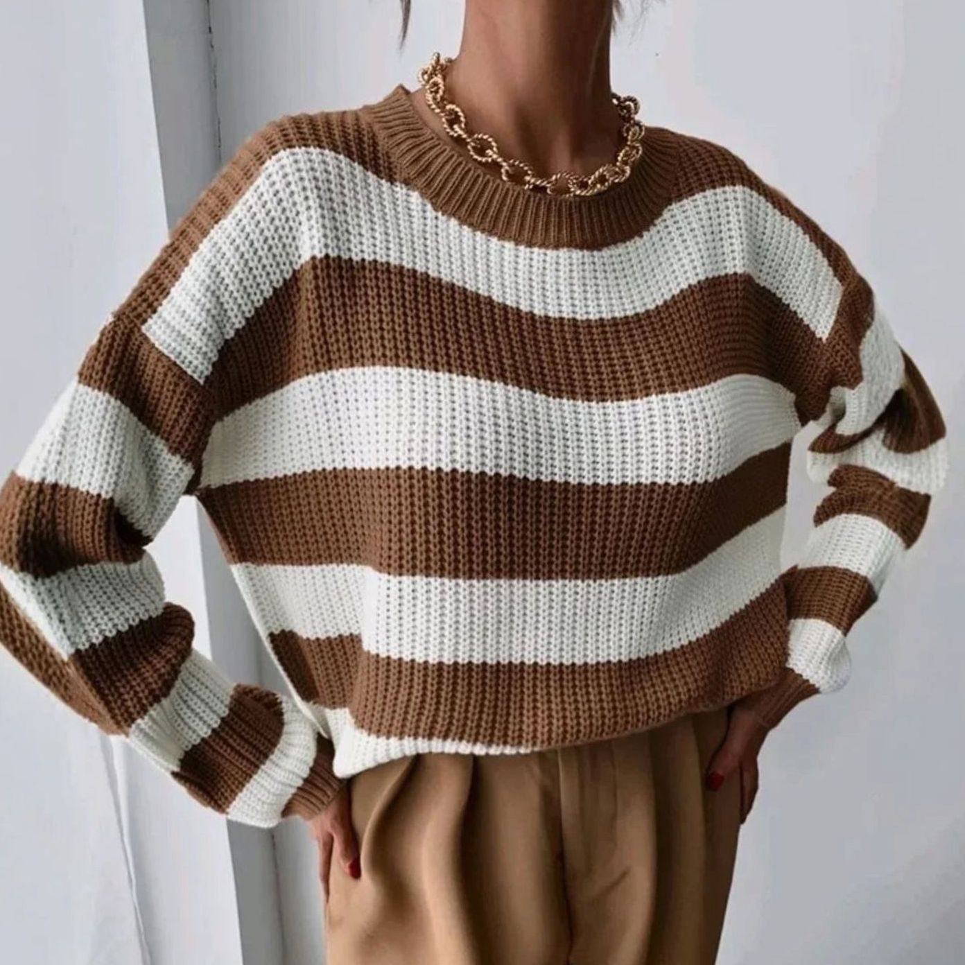 Adelheid | Strickpullover mit Blockstreifen – Bild 4