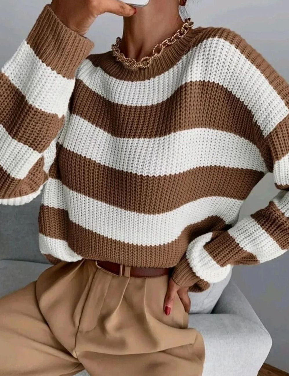 Adelheid | Strickpullover mit Blockstreifen – Bild 5