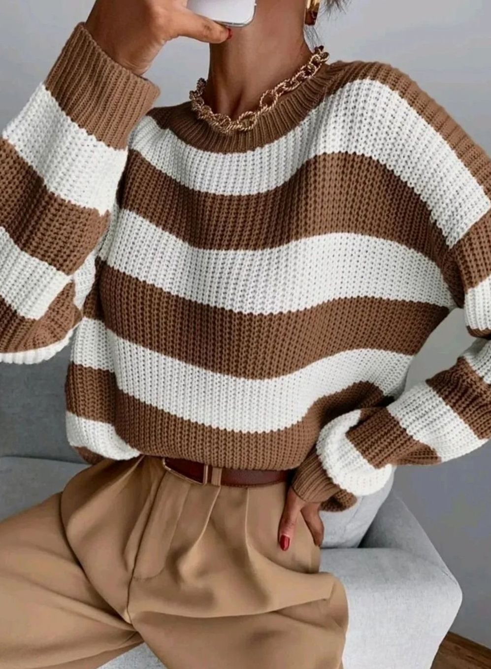 Adelheid | Strickpullover mit Blockstreifen – Bild 5