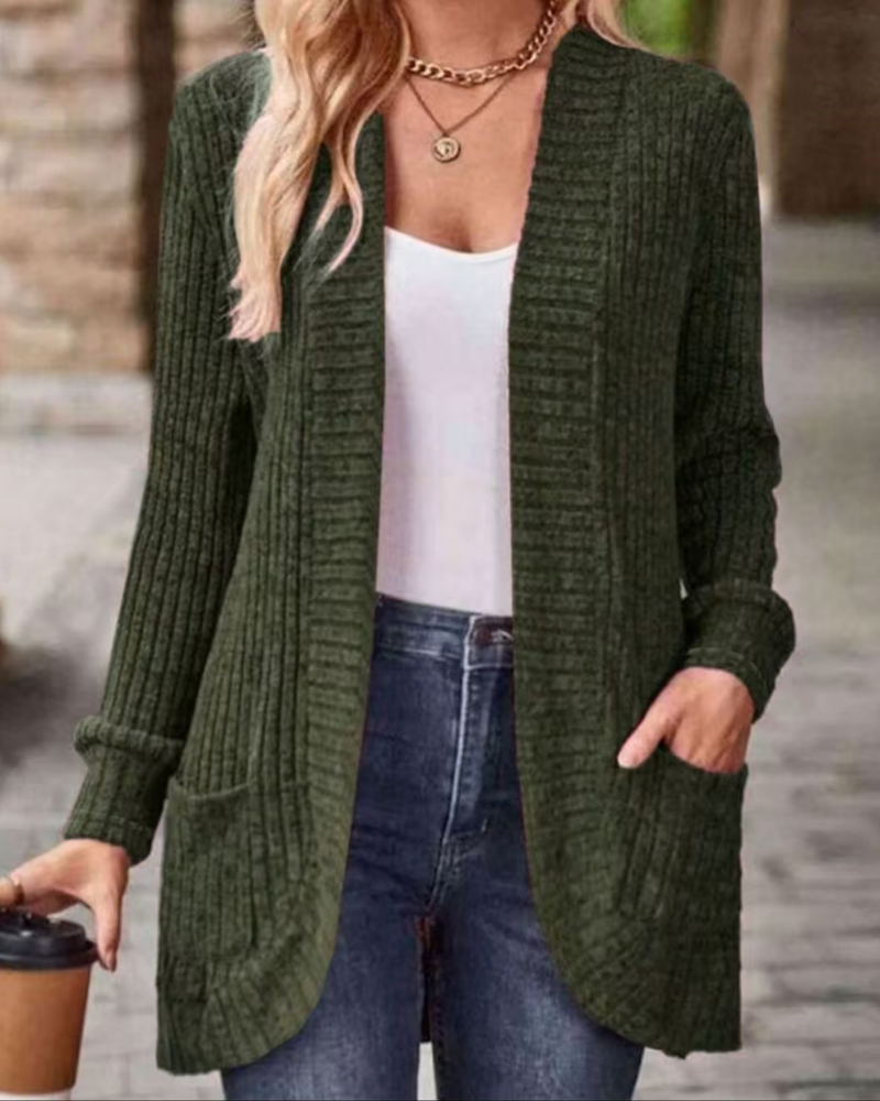 Adie | Langer Cardigan mit Rippstruktur – Bild 1