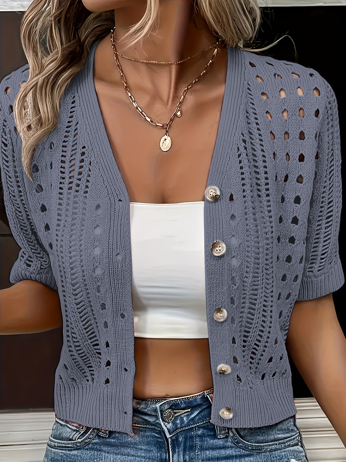 Kendall | Kurzärmeliger Cardigan – Bild 7