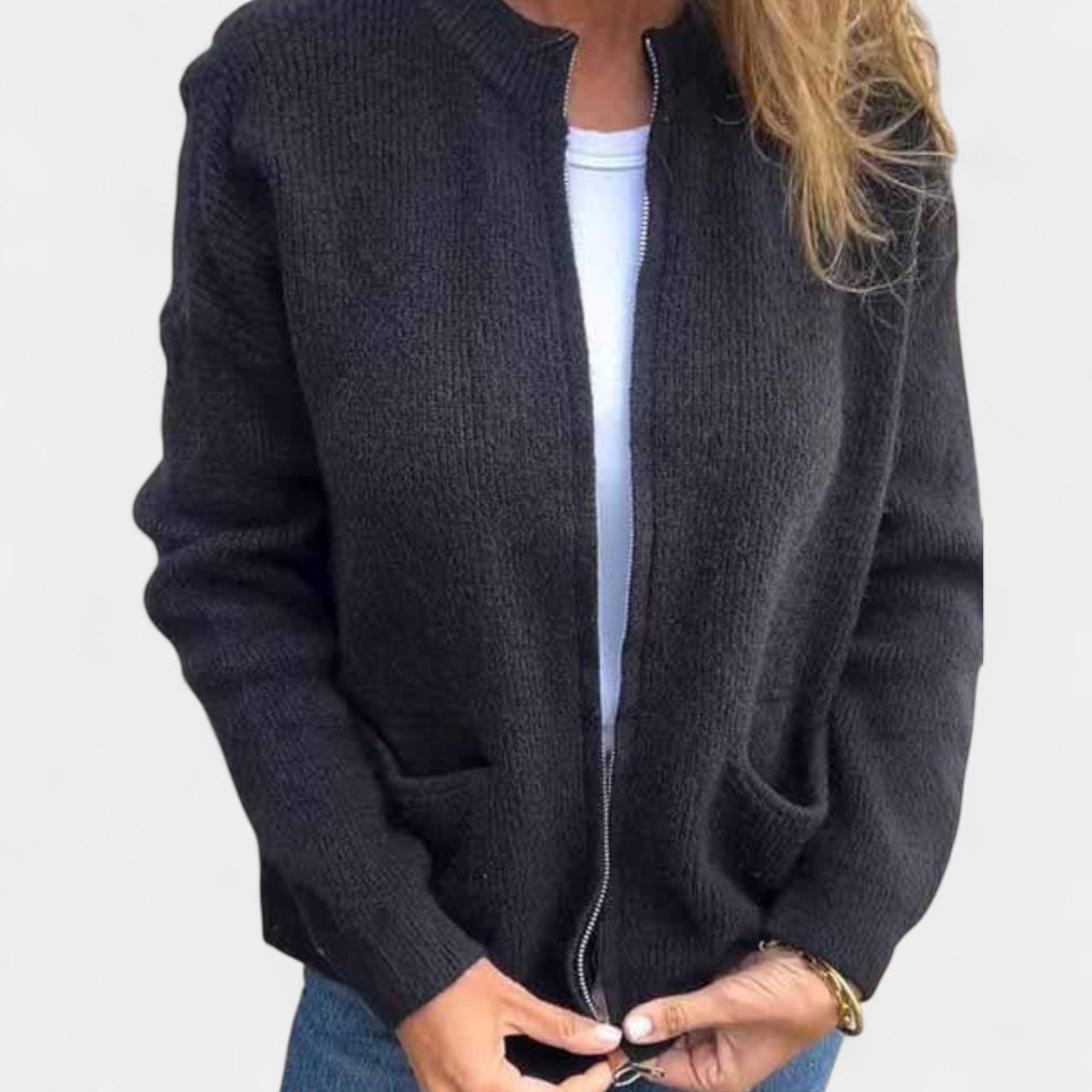 Aino - cardigan tricotat cu croială elegantă - imagine 2