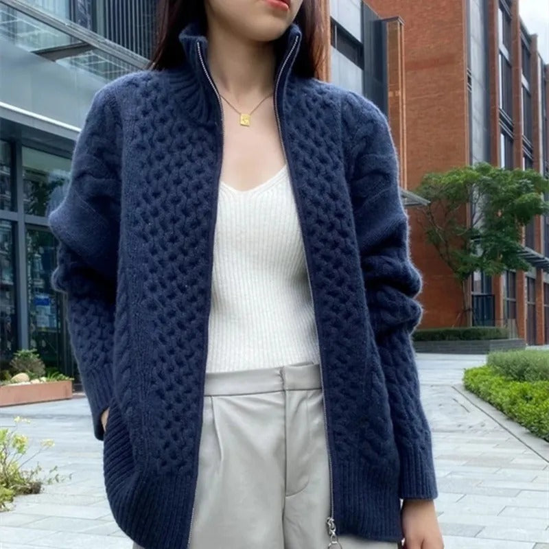 Alina - cardigan tricotat cu fermoar, vedere 3