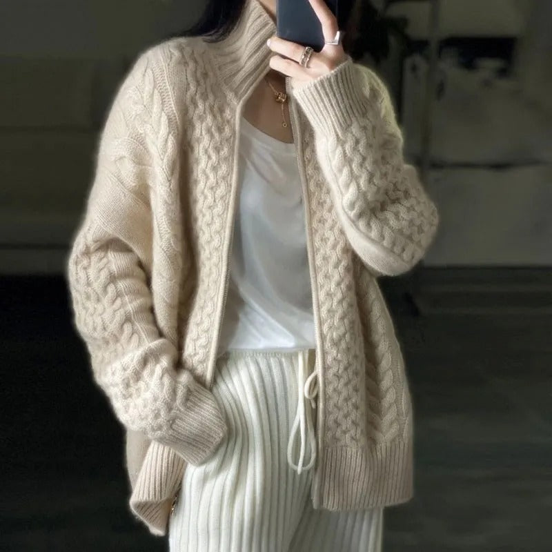 Alina - cardigan tricotat cu fermoar, vedere 4