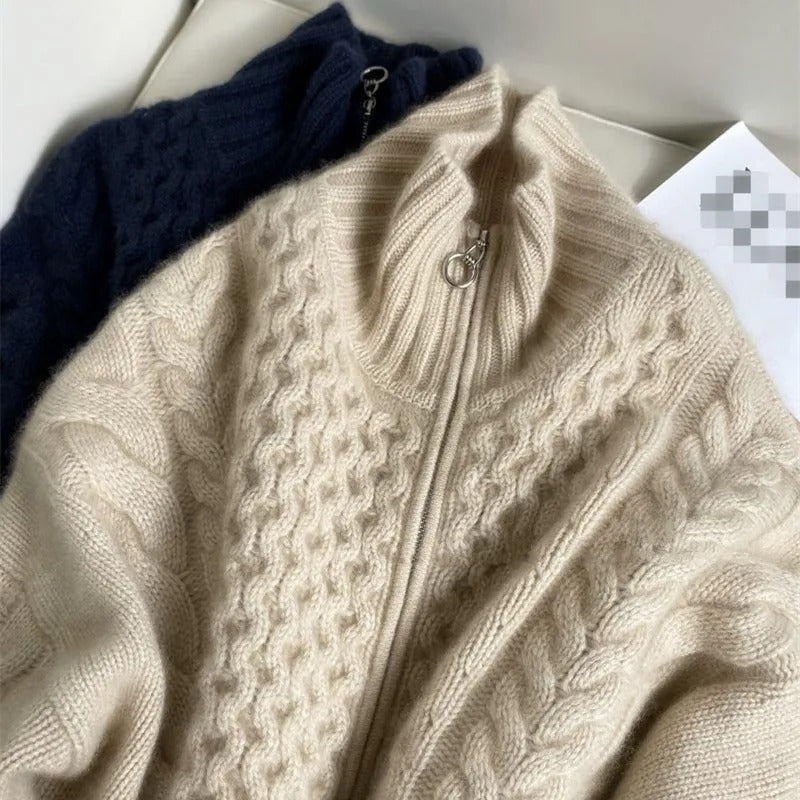 Alina - cardigan tricotat cu fermoar, vedere 5