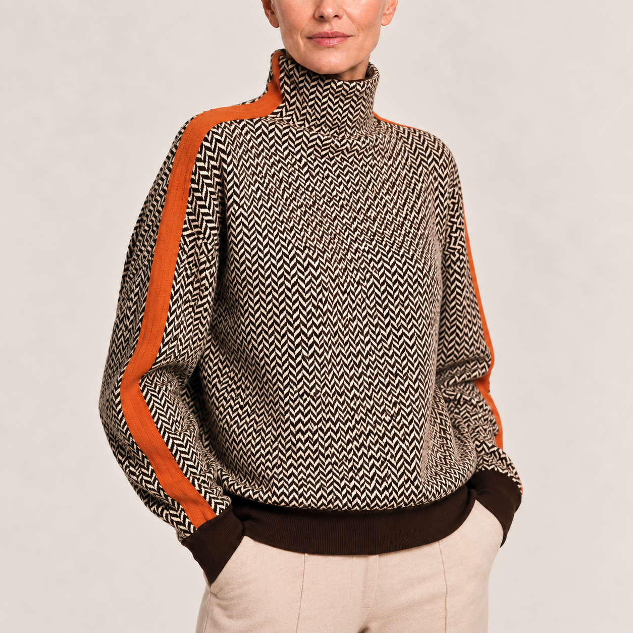 Alisa Rollkragenpullover Orange – vollständige Produktansicht
