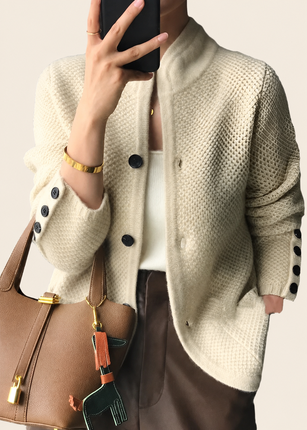 Alissa | Stylish kuschelig Cardigan – uniforme Produktaufnahme