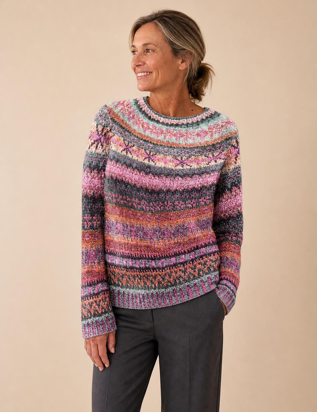 Ana-Gabriela pulover multicolor pentru femei - vedere principală