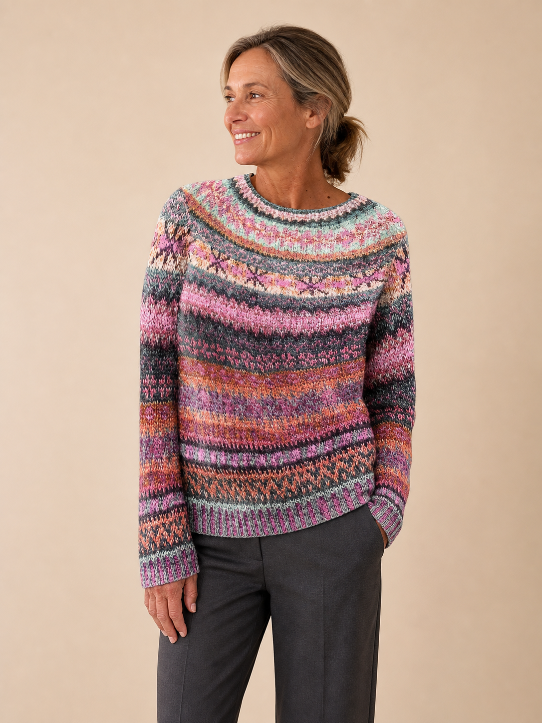 Ana-Gabriela pulover multicolor pentru femei - vedere principală