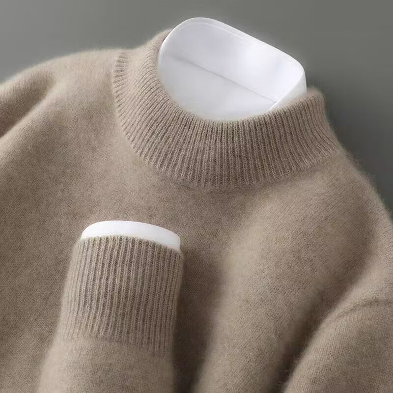 Arlington - pulover elegant cu guler înalt, culoare Maro