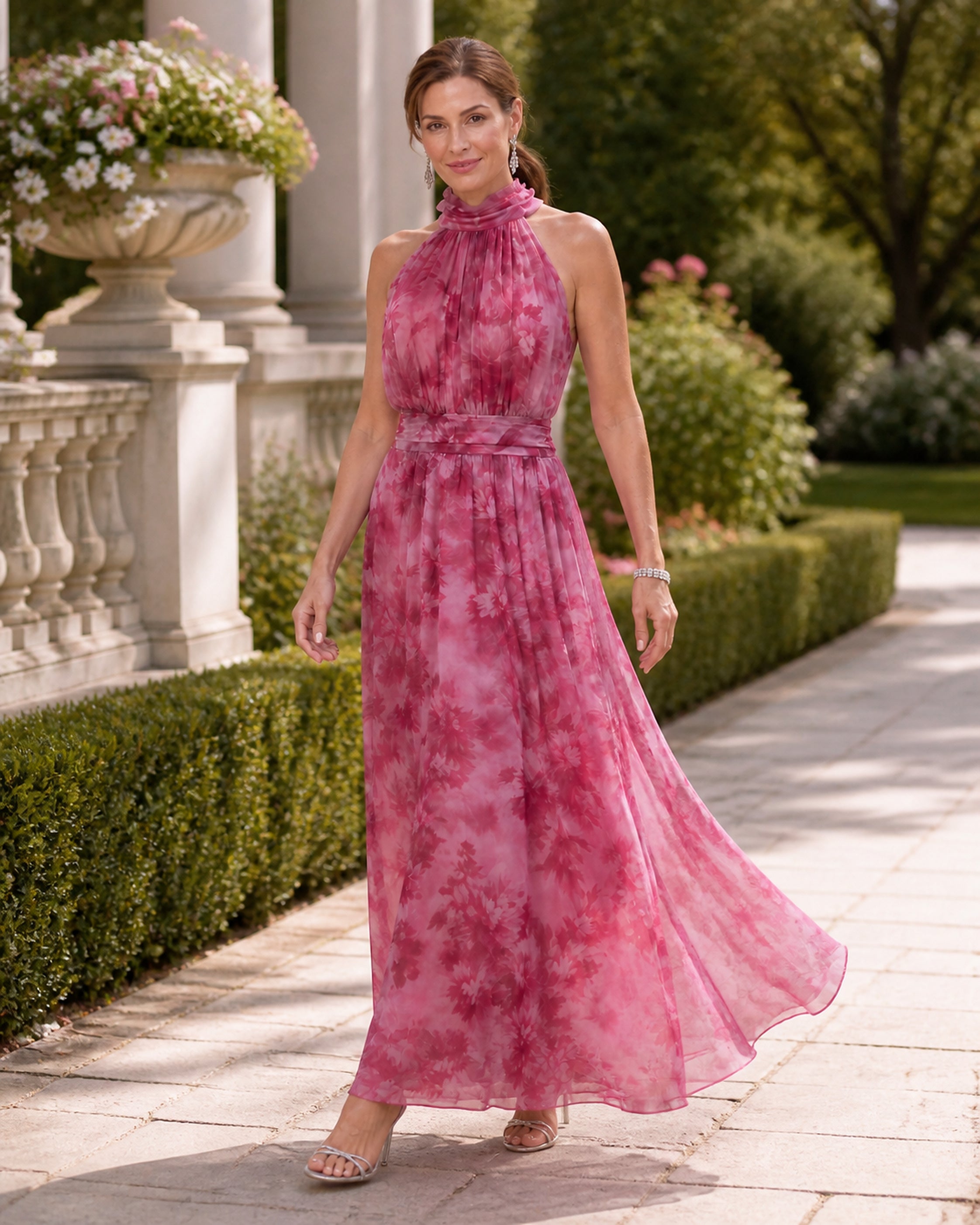 Avien rochie cu guler halter - vedere laterala