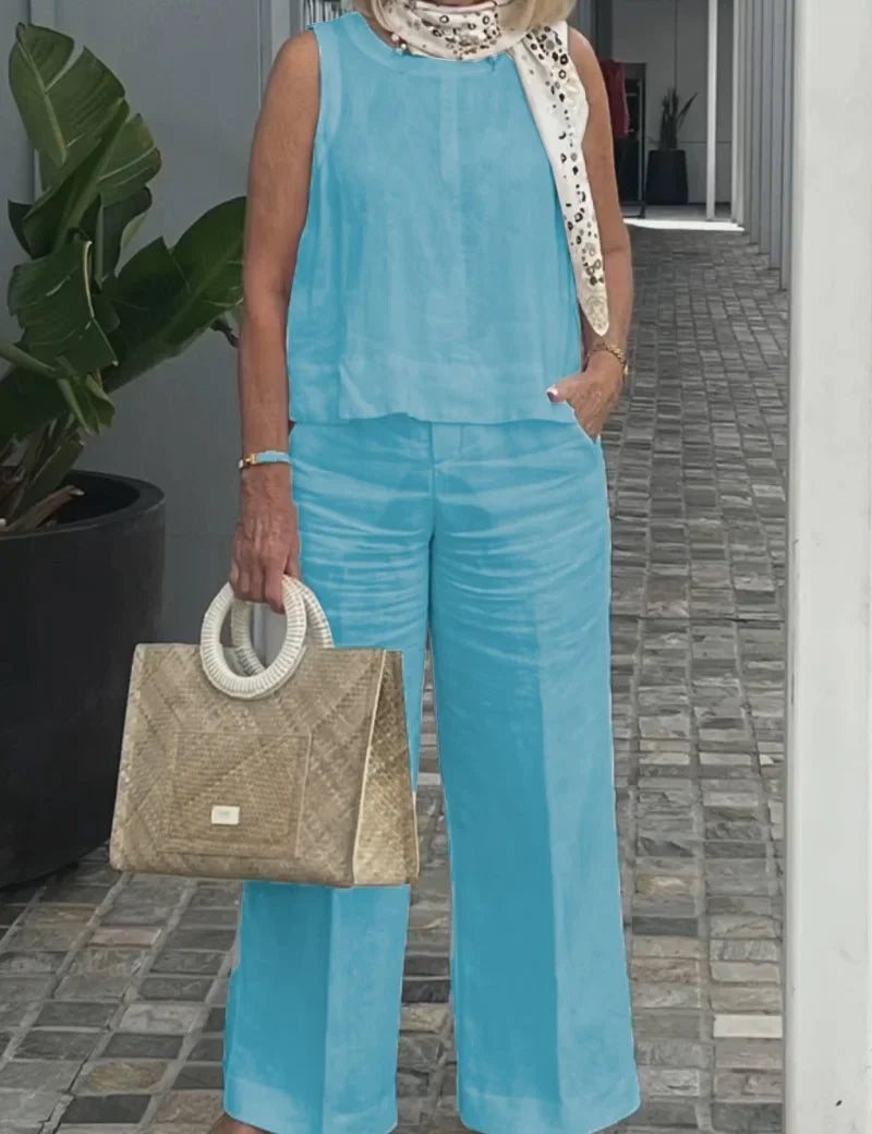 Ana-Roxana | Ärmelloser Baumwoll-Jumpsuit