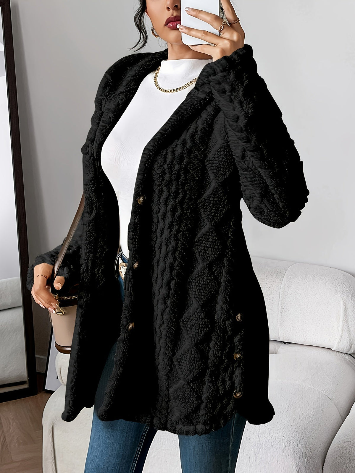 Chloe | Plush Kapuzenjacke Cardigan – Bild 8