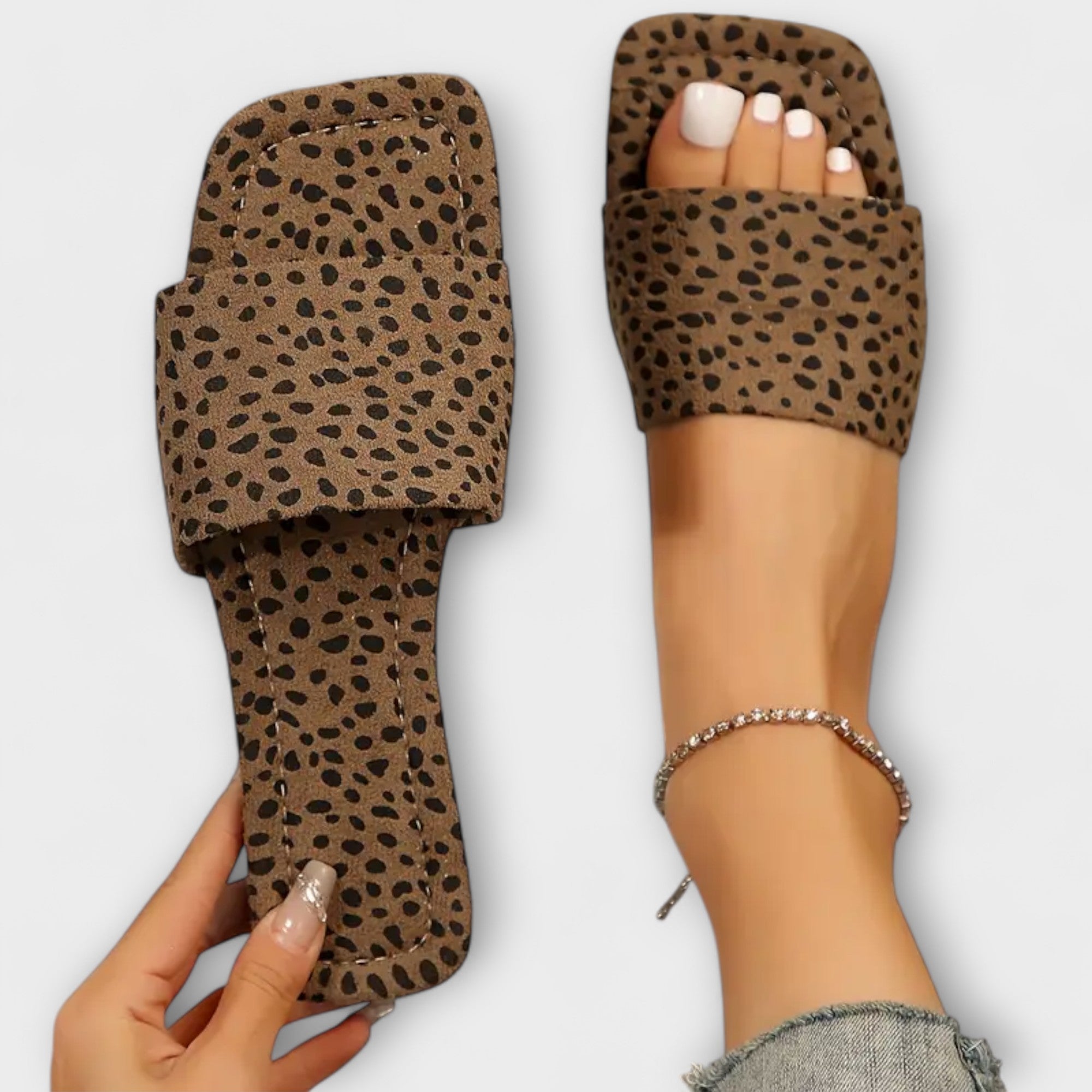 Ana-Andreea | Flache Mokassins mit Leopardenmuster