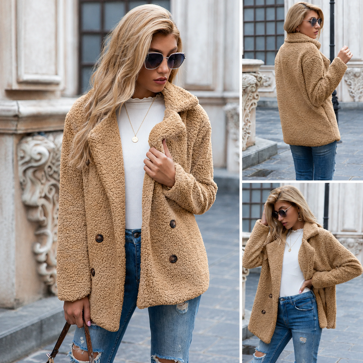 Bianca | Jachetă pufoasă cu rever - imagine 6