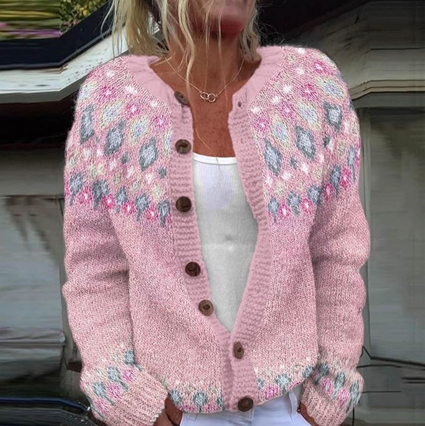 Hasel | Rosa Comfort-Cardigan – Bild 3