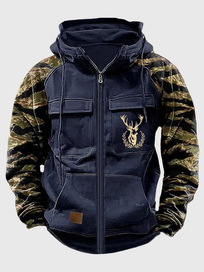 Neil | Men's hooded jacket with pockets and drawstring Grün