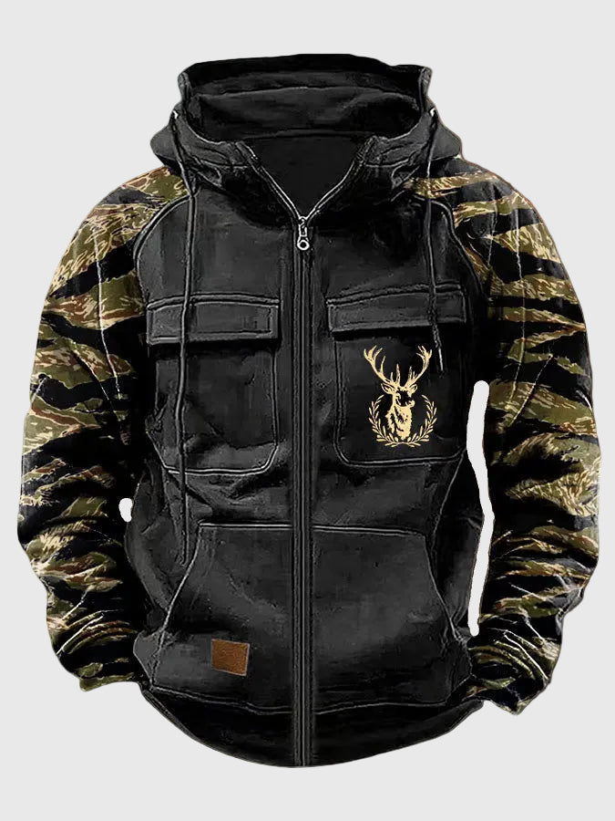 Neil | Men's hooded jacket with pockets and drawstring Grün