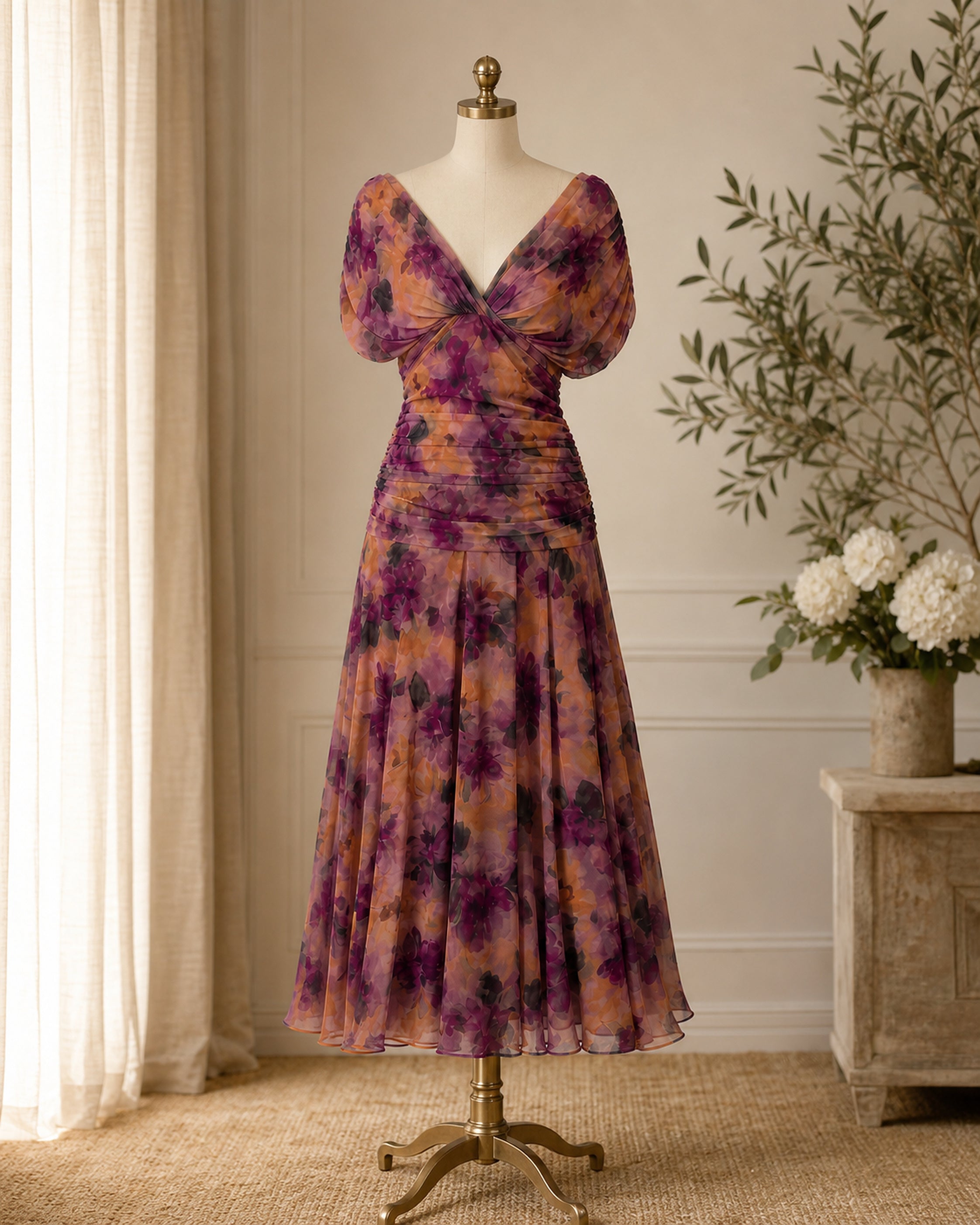 Rochie Calen violet pe manechin