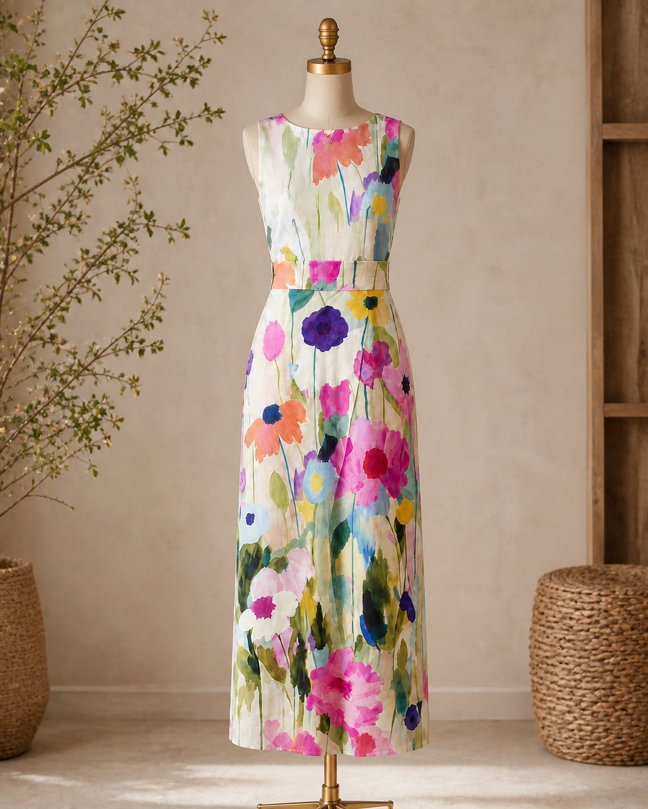Carmina – rochie florală pe manechin