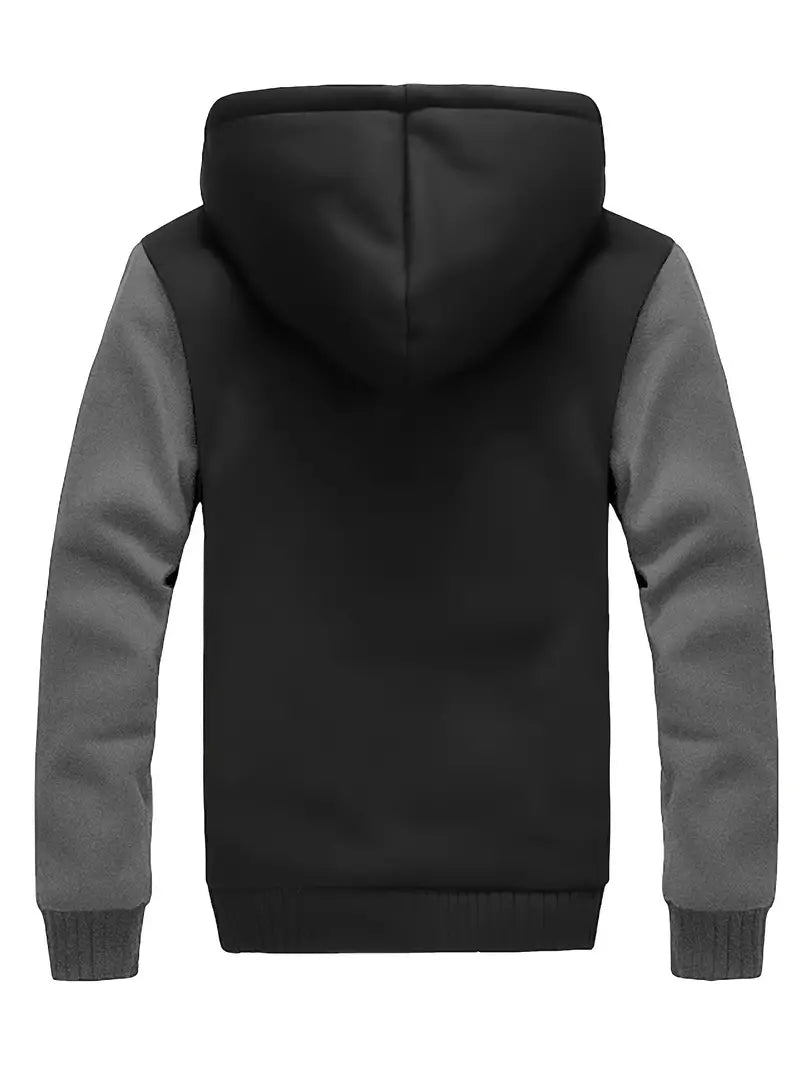 Noah - Warm Men's Fleece Jacket with Hood Graphite Color