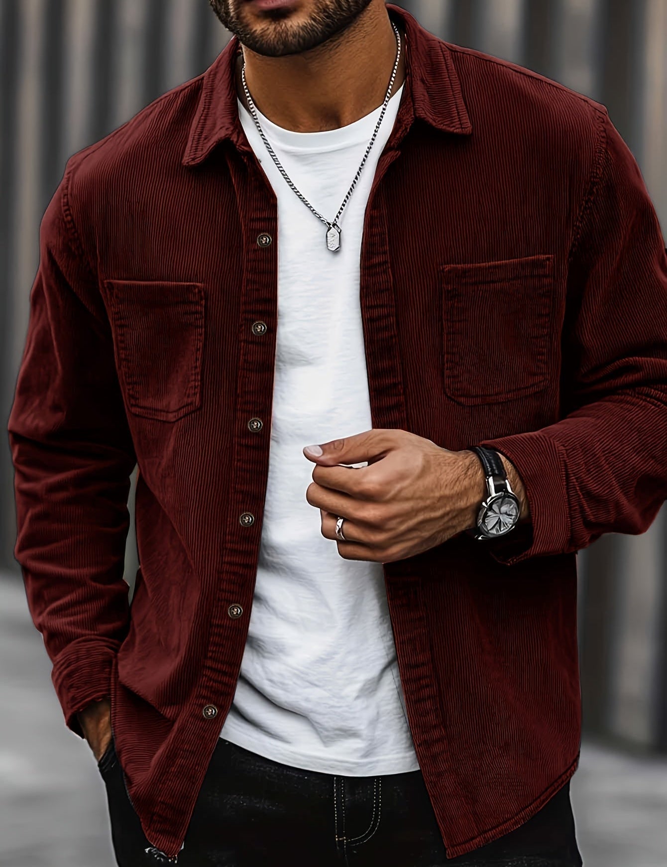 Johan | Men's shirt jacket with buttons and pockets Degree
