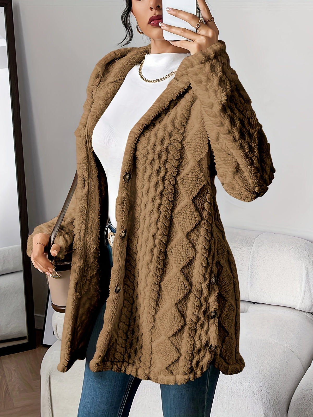 Chloe | Plush Kapuzenjacke Cardigan – Bild 6