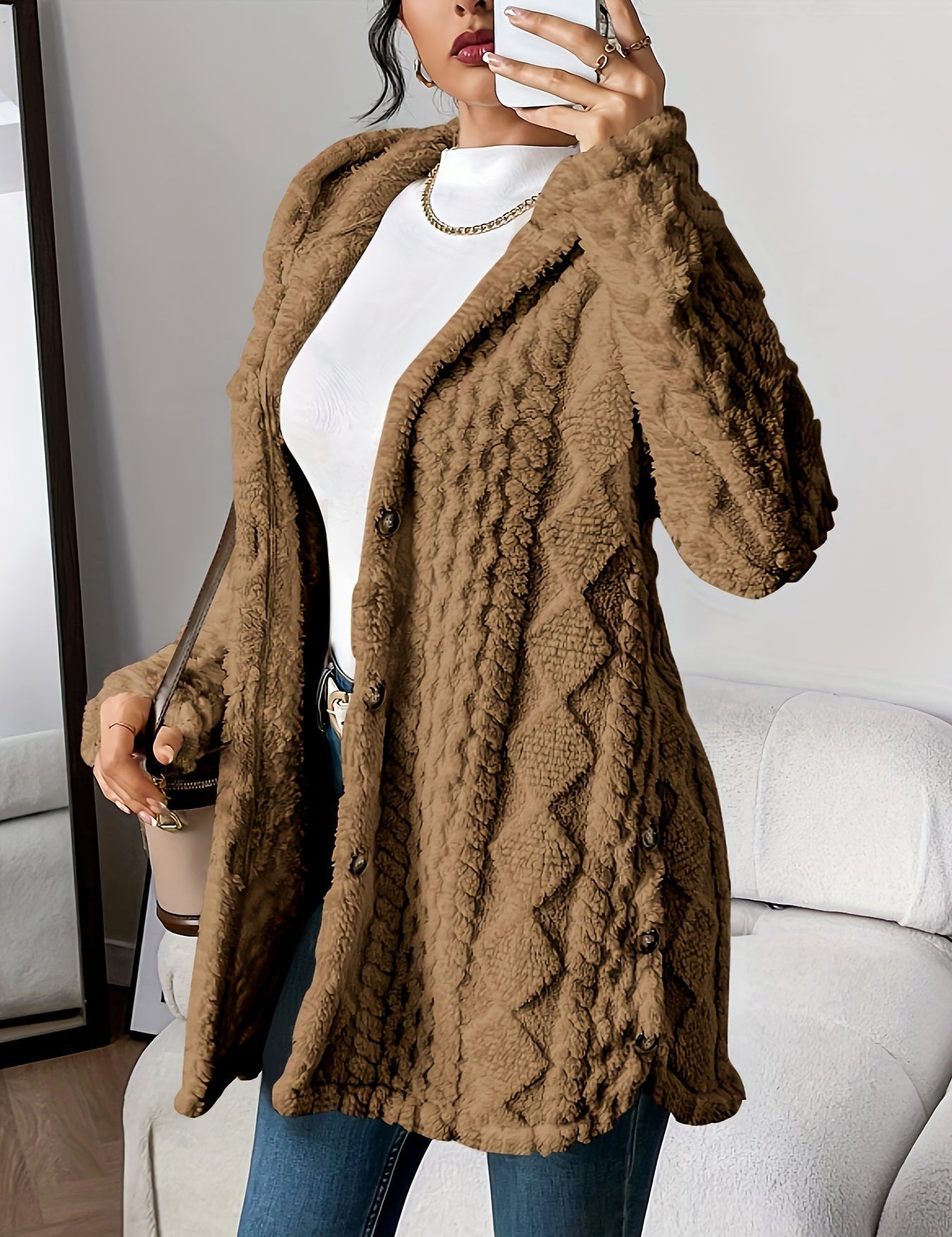 Chloe | Plush Kapuzenjacke Cardigan – Bild 6