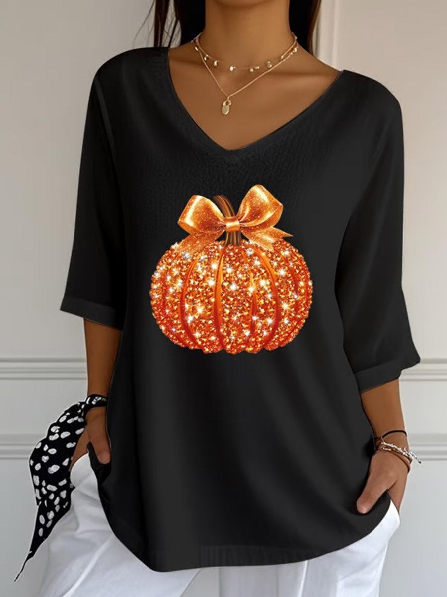 Camila | Bluse mit Kürbismotiv – Produktansicht 2