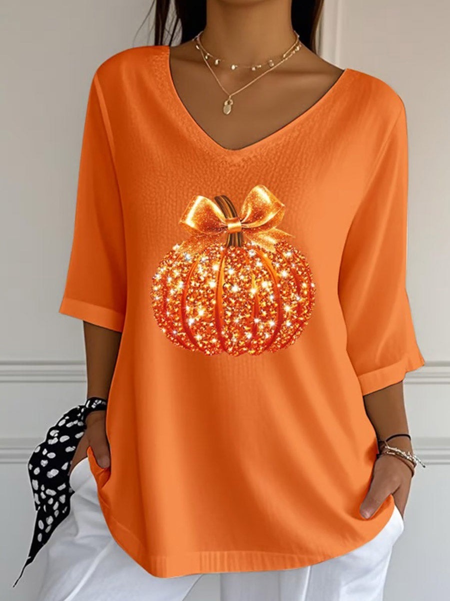 Camila | Bluse mit Kürbismotiv – Produktansicht 1