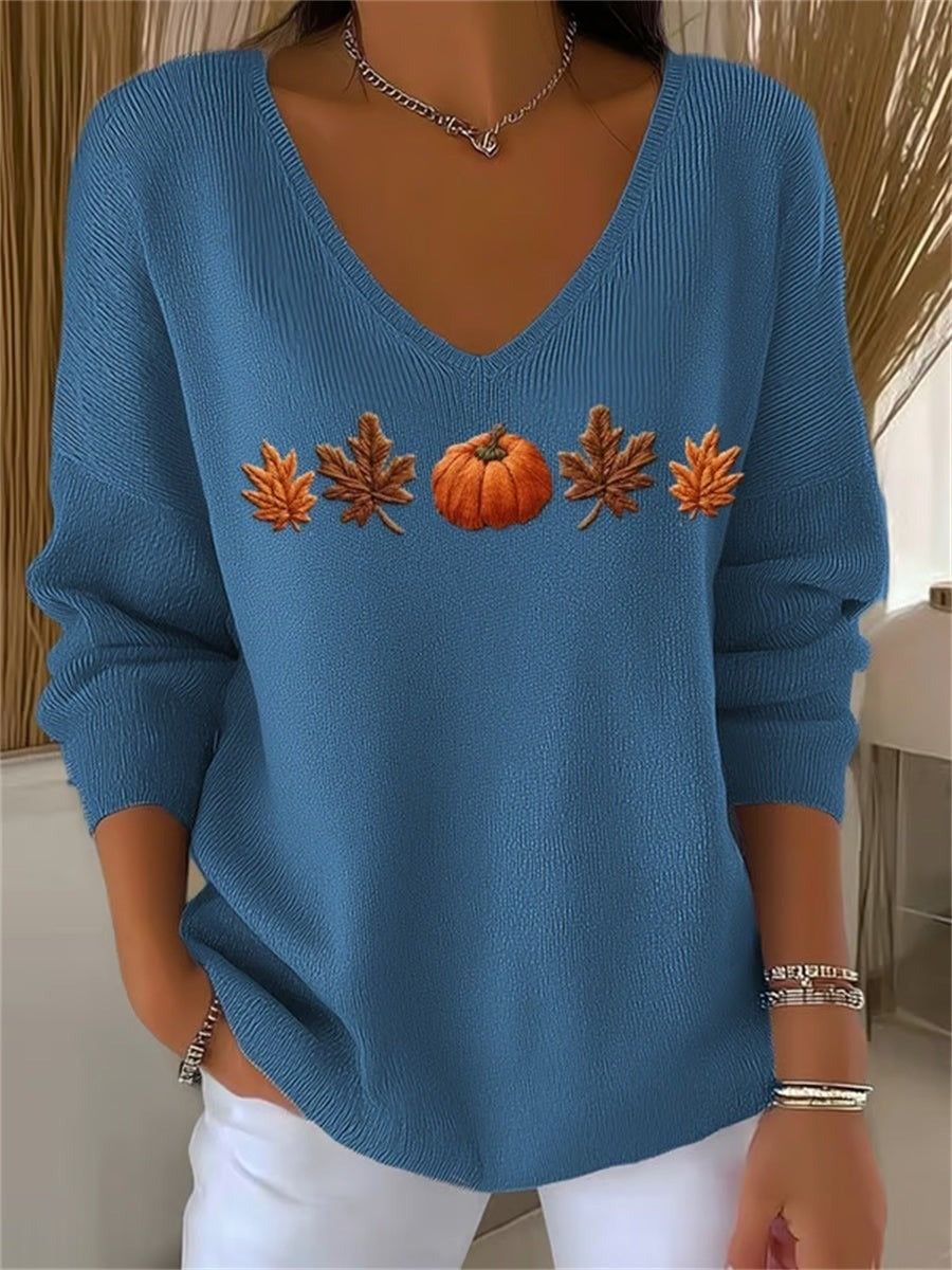 Lydia | Sweatshirt mit Kürbismotiv und Blättermotiv – Produktansicht 4