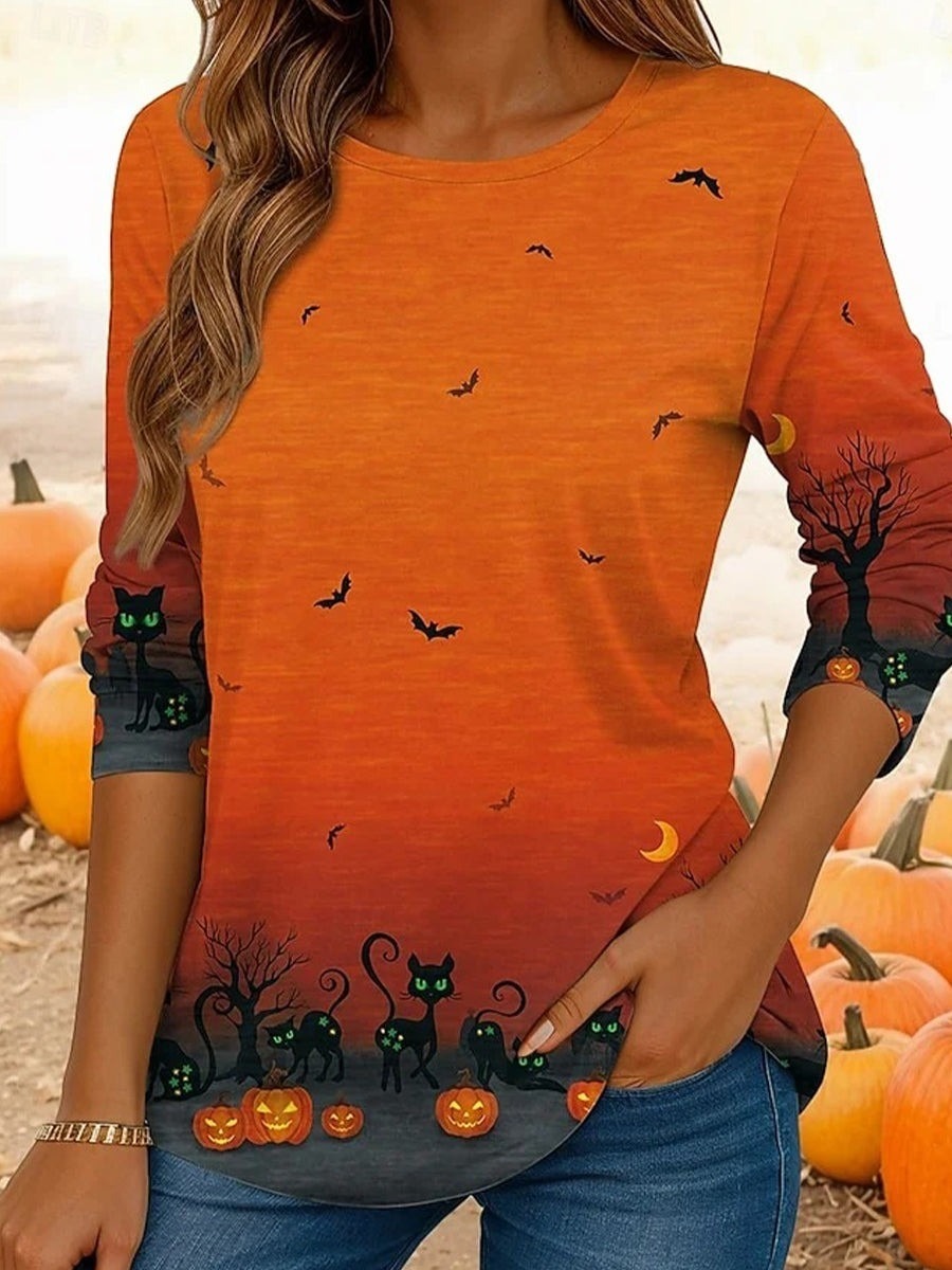 Natalie | Langarmshirt mit Katzenmotiv – Produktansicht 1