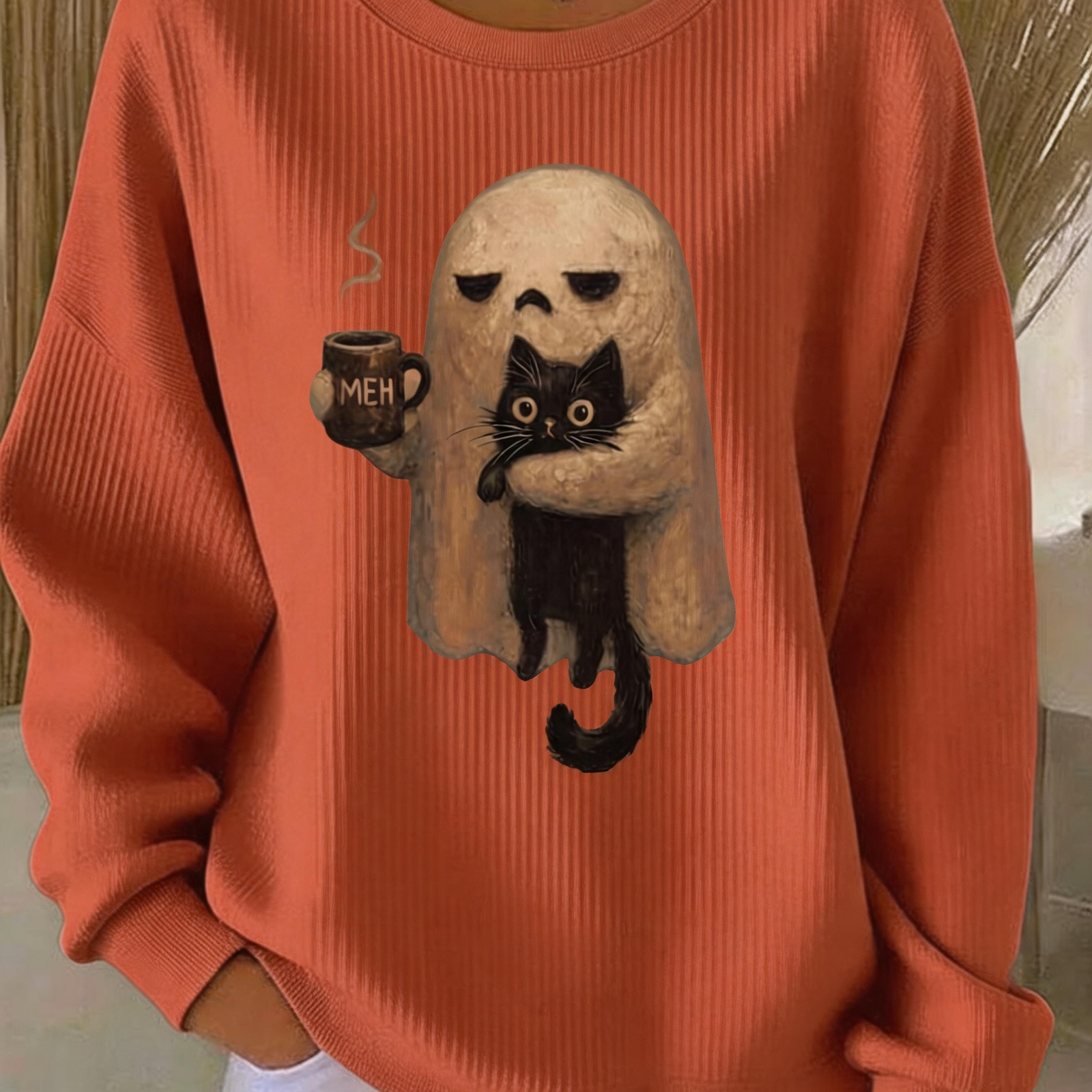 Savannah | Sweatshirt mit Katzenmotiv und Geistermotiv – Produktansicht 1