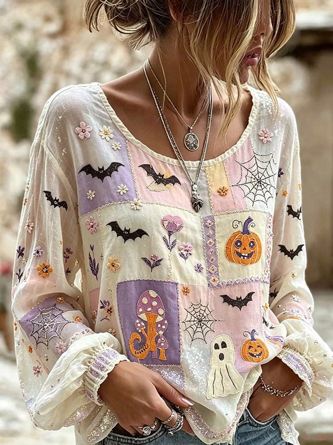 Deborah | Bluse mit Halloween-Motiv – Produktansicht 1