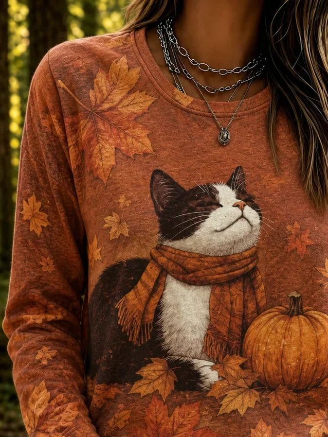 Judith | Langarmshirt mit Katzenmotiv – Produktansicht 3