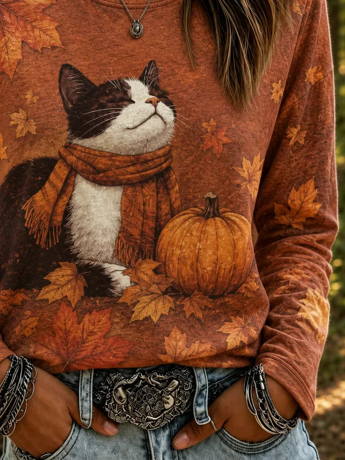 Judith | Langarmshirt mit Katzenmotiv – Produktansicht 2