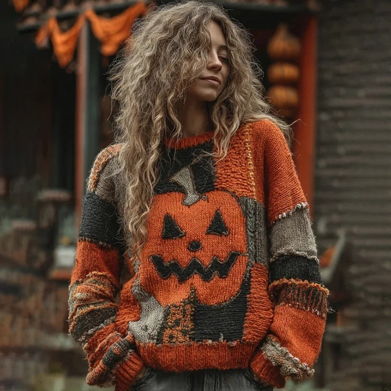 Chiara | Pullover mit Kürbismotiv – Produktansicht 2