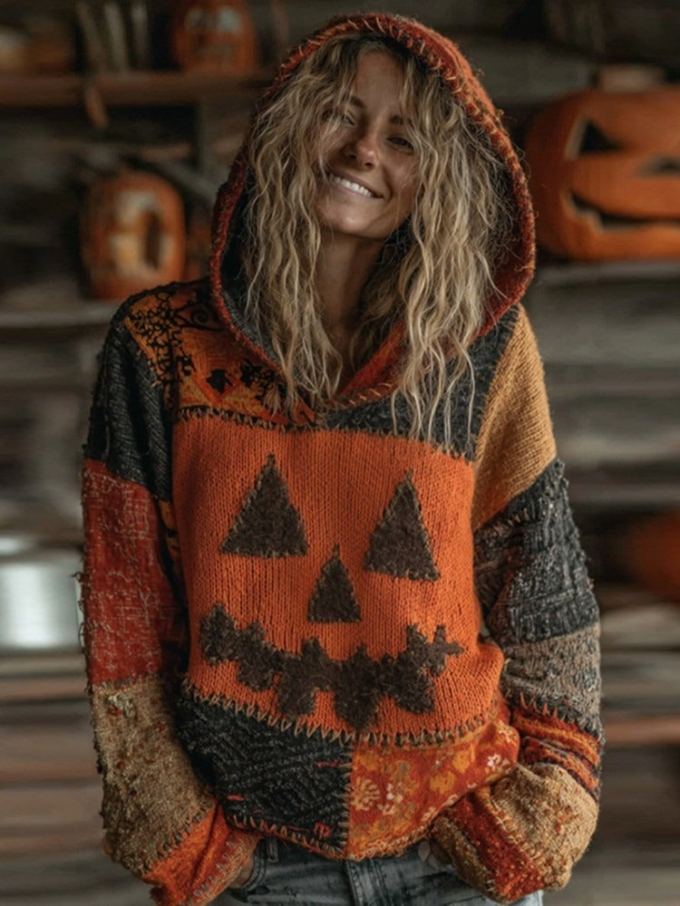 Skylar | Hoodie mit Kürbismotiv – Produktansicht 1