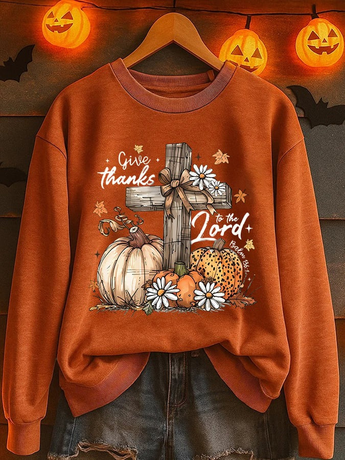 Madison | Sweatshirt mit Kürbismotiv – Produktansicht 1