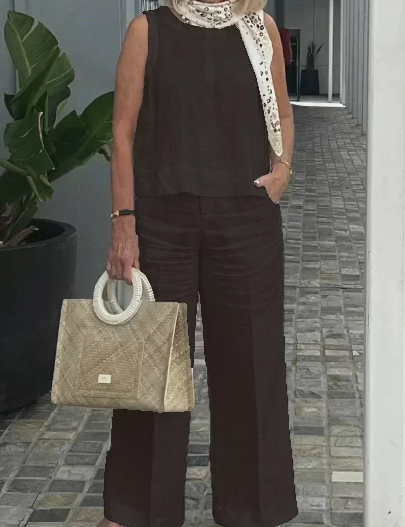 Ana-Roxana | Ärmelloser Baumwoll-Jumpsuit