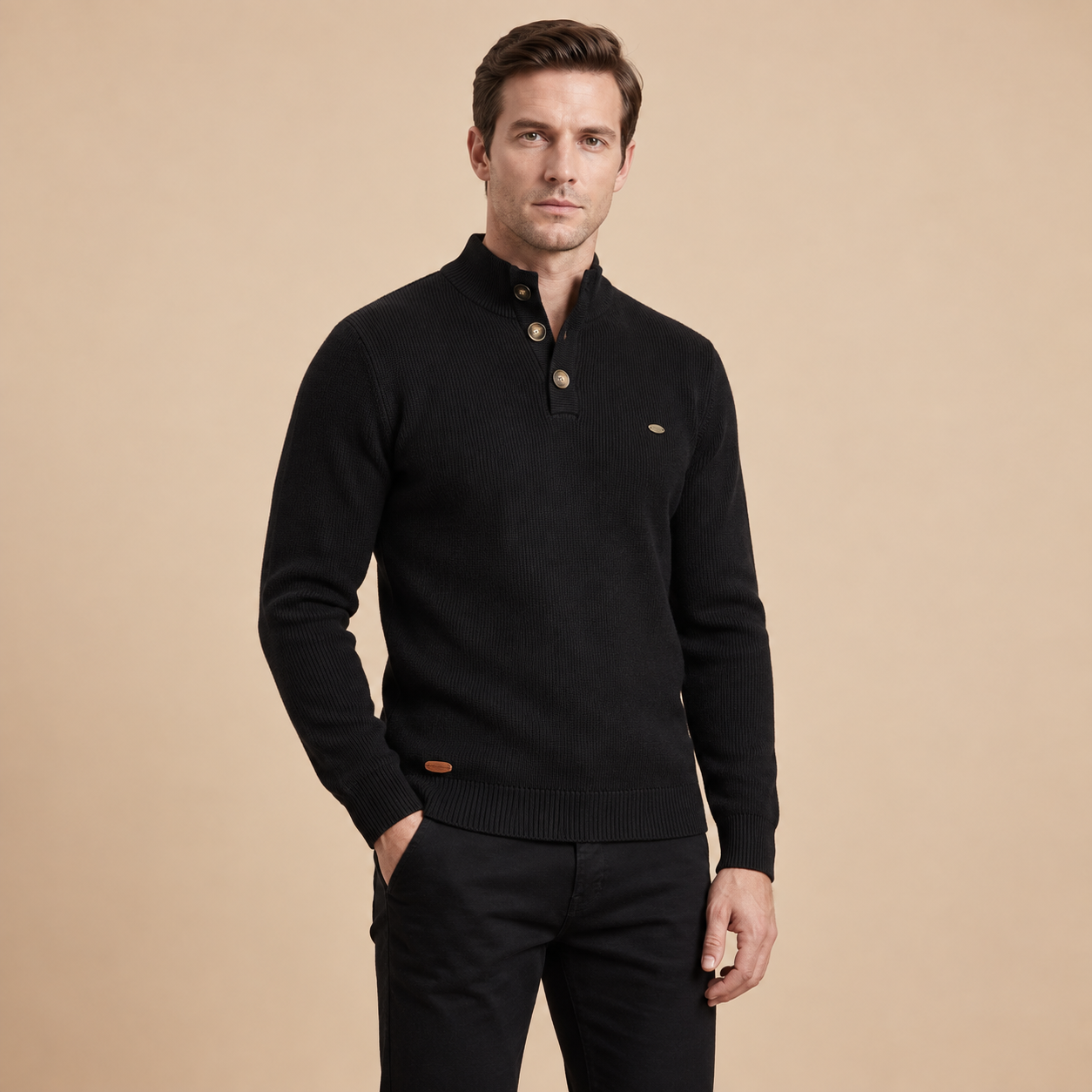Cezar Herrenpullover – Schwarz