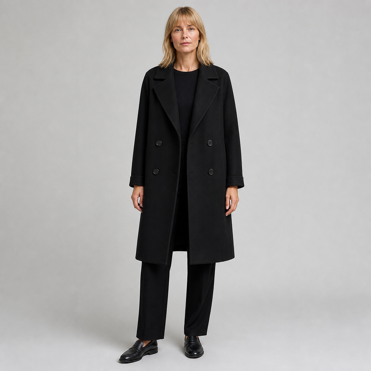 Christy palton midi Negru - vedere frontală
