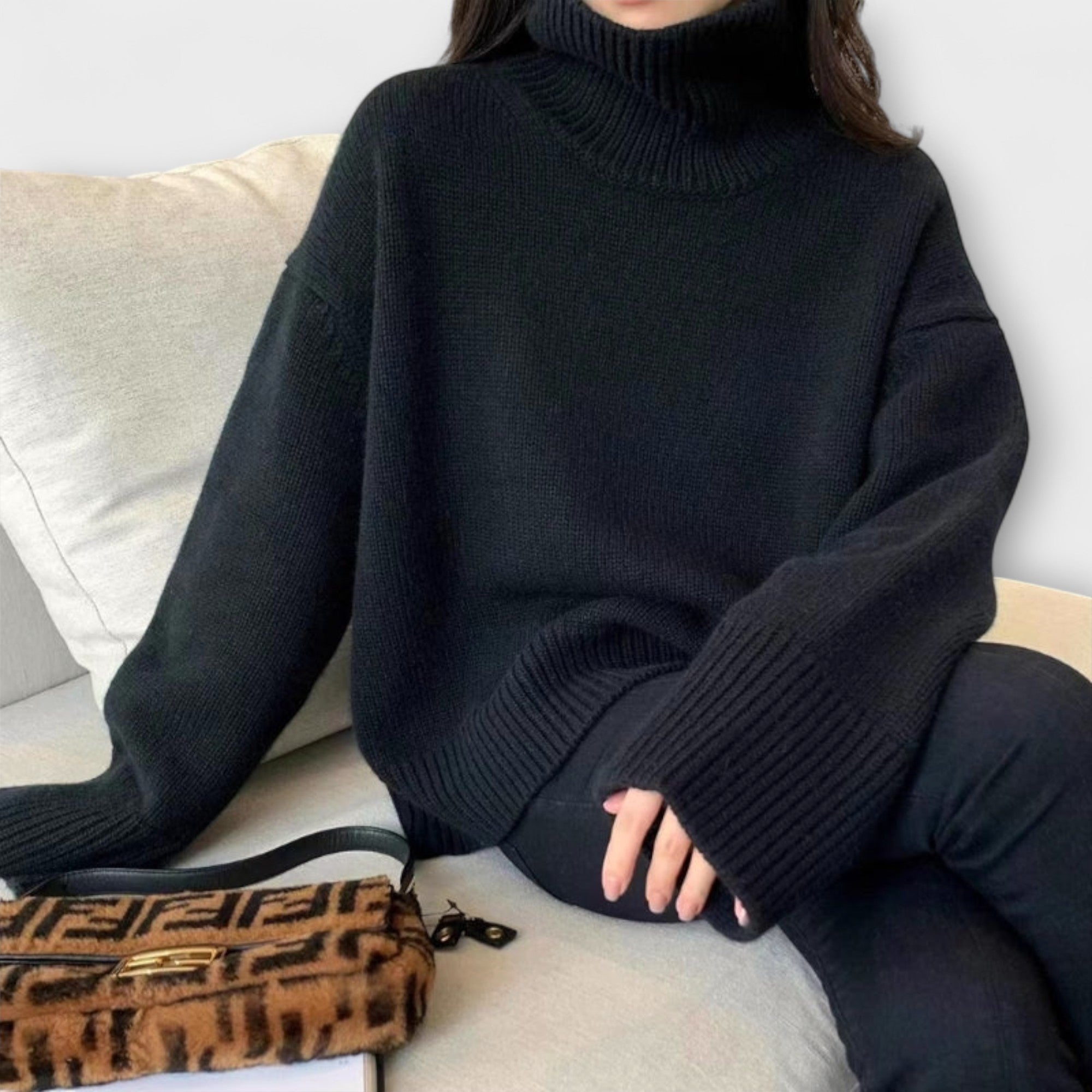 Mera Rollkragenpullover in Schwarz