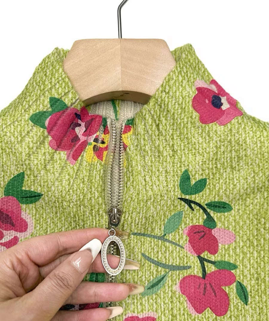 Constance | Zip-Cardigan mit Blumenmuster – Bild 3