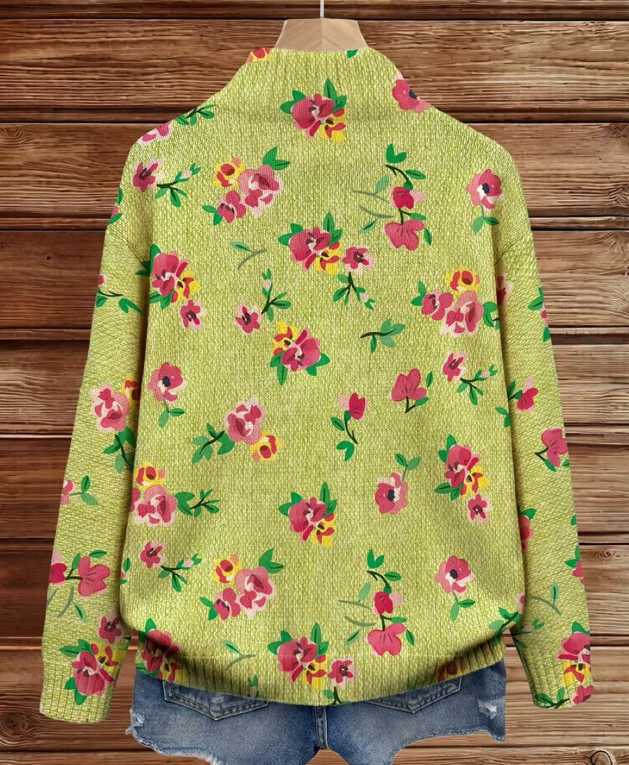 Constance | Zip-Cardigan mit Blumenmuster – Bild 4